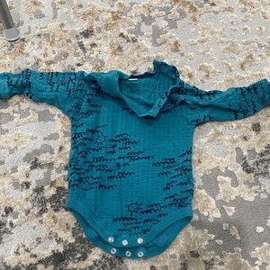 Teal and Navy Kids Bodysuit 9 months Burberry